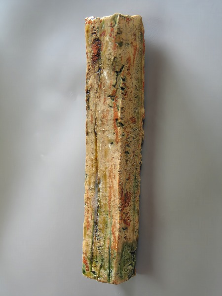 灰釉角柱掛花