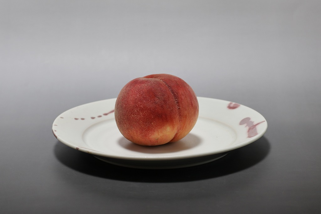 釉裏紅線紋8寸皿